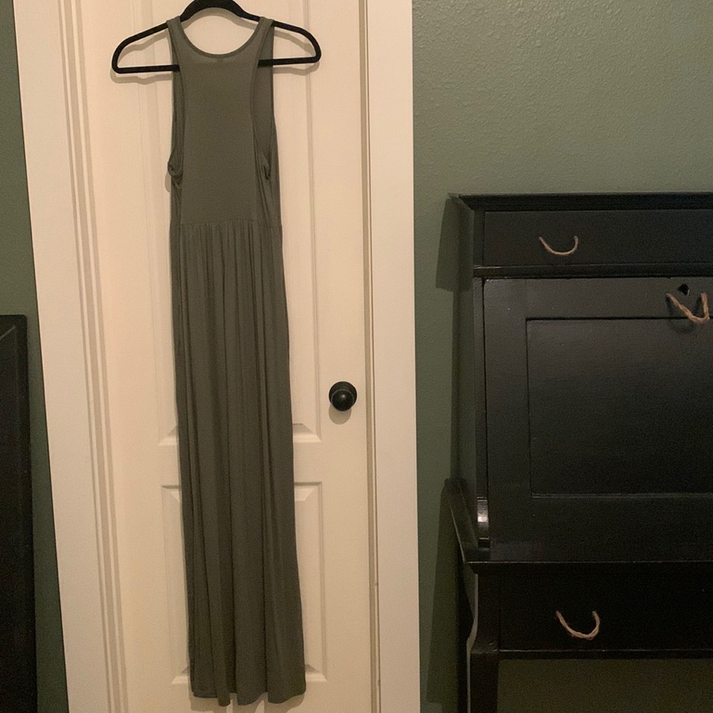 Olive Green Maxi Dress WITH pockets